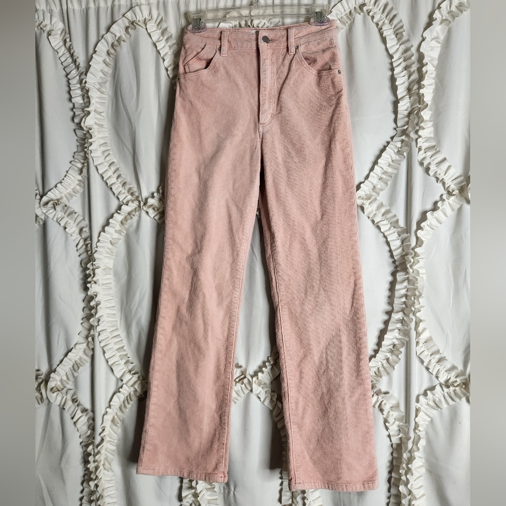 ROLLA'S Pink High Rise Corduroy Straight Leg Pants Blush Pink Sz 26
